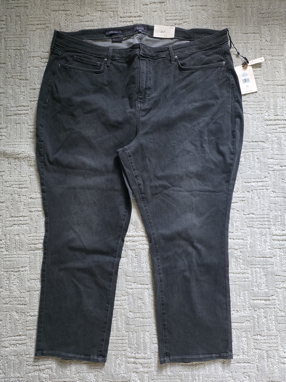NYDJ Men's Slim Straight Jeans in Charcoal Black